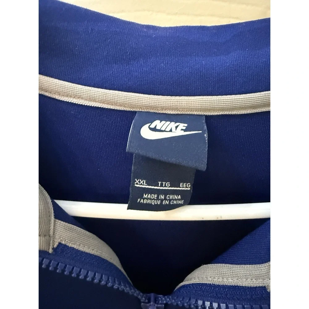 Nike Track Jacket Mens‎ Blue Striker Retro Mock Full Zip Neon Athletic XXL